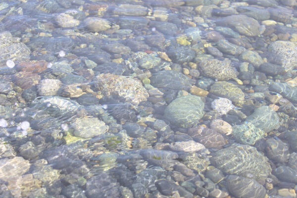 Light Water over rocks