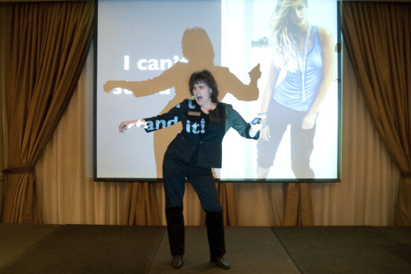 Cheryl-Ann on stage for the Young Women on the Move Beautiful Women Project Workshop